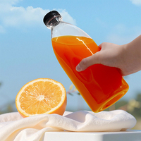Bouteilles de jus en plastique PET de 1000 ml avec couvercle inviolable, bouteilles de jus en plastique de qualité alimentaire, distributeur de jus