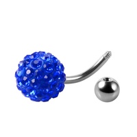 Piercing de nombril en acier inoxydable avec boule disco, bijou de ventre pour mariage