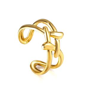 Wholesale 18K Gold Plated Personality Stainless Steel Simple Fashion Jewelry <b>Ring</b> Girls Line Adjustable <b>Open</b> <b>Rings</b> for Women - Product Image 4