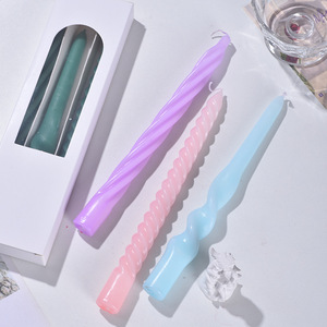 Twisted Taper Stick <b>Candles</b> Macaron Color Spiral Long Pole <b>Candles</b> For Wedding <b>Dinner</b> Party Home Table Decoration - Product Image 2