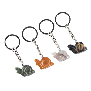 Llavero de <span class=keywords><strong>Caracol</strong></span> de Piedra Natural, Llavero de Cristal Artesanal con Forma de Animal, Llavero de Piedra Curativa para Decoración del Hogar y Suministro al por Mayor de Regalos - Product Image 3