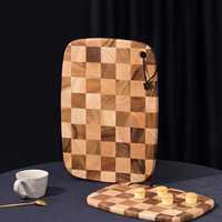 Aanpasbaar acaciahouten geruit snijplank massief houten keukenkleding PC-gefabriceerde snijplank