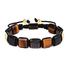 <span class=keywords><strong>Pulsera</strong></span> de Macramé con Cuentas y Circonitas, con Logotipo Personalizado, de Alta Calidad, con Piedras Preciosas Cuadradas, JBS10250 - Product Image 2