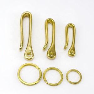 Meetee AP155 Solid Brass <strong>Hook</strong> with Key Ring U-shaped Key Chain Belt Buckle Luggage Accessories Keychain Brass <strong>Dog</strong> <strong>Hooks</strong> - Product Image 3