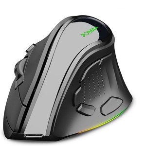 Souris sans fil verticale ergonomique à double mode 2,4 G, 4000 CPI, 9 boutons, rétroéclairage RVB, rechargeable, silencieuse, pour ordinateur de bureau - Product Image 1