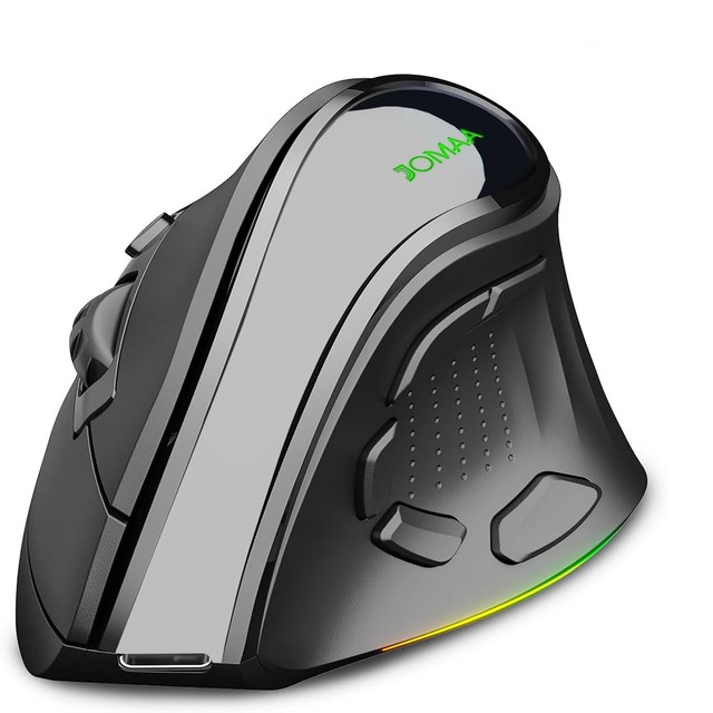 2.4G Dual Modes Ergonomic Vertical Wireless Mouse 4000 CPI 9 Buttons RGB Backlit Rechargeable Wireless Silent Mouse for Desktop