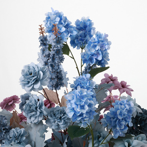 Mới đến trang trí 3 đầu nhân tạo lụa trắng nón hydrangeas cho sắp xếp - Product Image 3