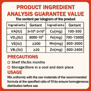 Prémélange pour poules pondeuses en période de pointe à 5% : Additifs nutritionnels scientifiques pour l'alimentation avicole |   Amélioration de la qualité des œufs et production élevée - Product Image 5