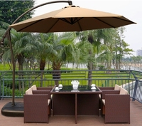 Ensemble de tables et chaises en rotin d'extérieur modernes et durables pour cours, jardins, loisirs, combinaison résistante à l'eau et à la protection solaire, table à thé