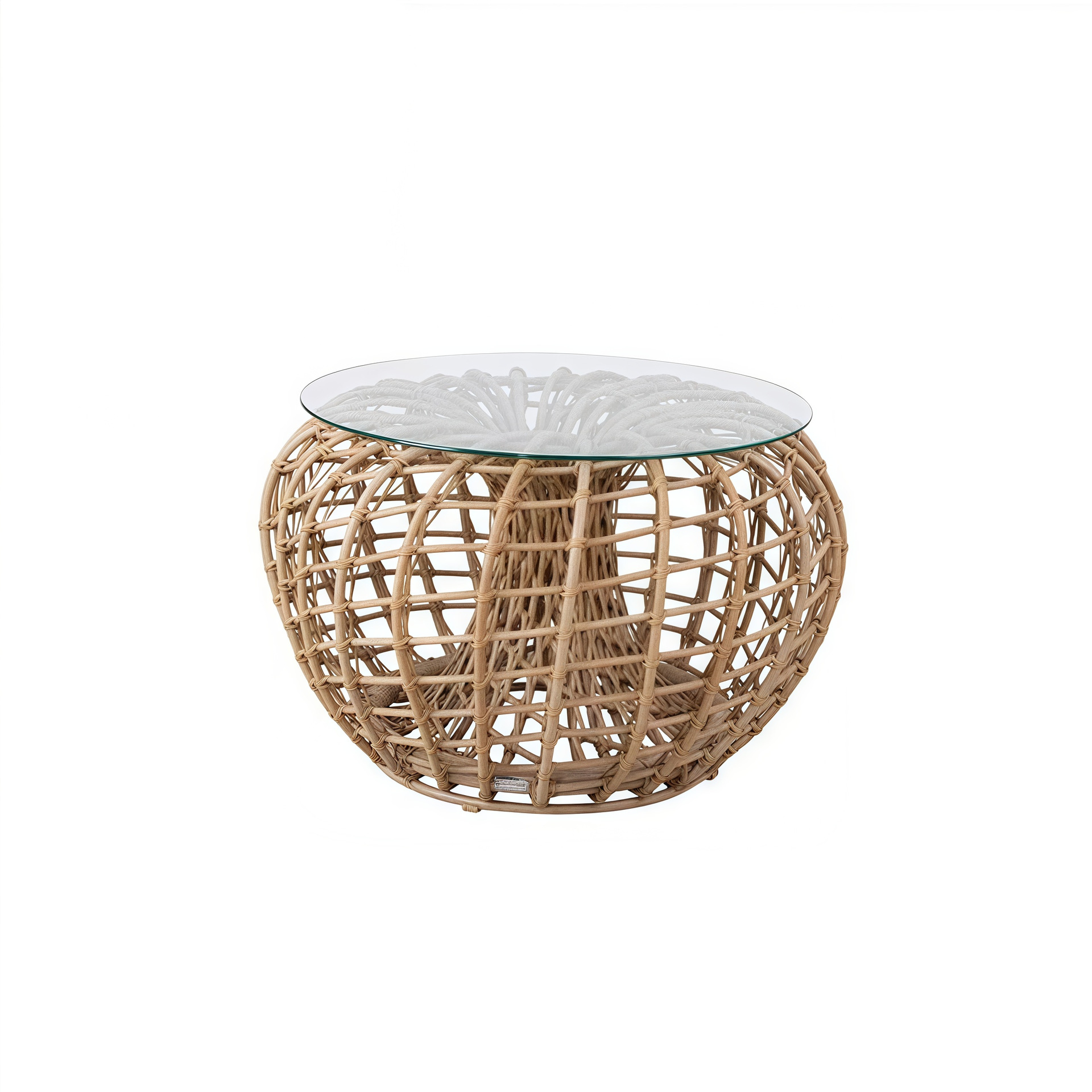Petite table basse avec plateau en verre - diamètre 60/50 cm