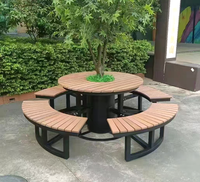 Vente en gros de meubles de jardin extérieurs imperméables parc créatif école espaces publics loisirs banc de patio avec protection solaire