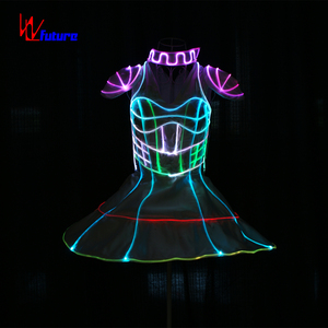<span class=keywords><strong>ชุด</strong></span>เดรสเรืองแสงสำหรับผู้หญิง รุ่น Future Neon สำหรับงานปาร์ตี้ สีแดงขาว แบบชุดบอลรูม 1 ชิ้น - Product Image 5