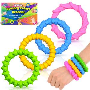 Giocattoli Sensoriali Antistress per Bambini e Neonati (3-6 anni) Gioco di Decompressione Braccialetto Elastico in Silicone - Product Image 1