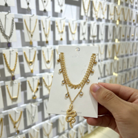 Hot Sale Stainless Steel Necklace PVD Waterproof 18K Gold Plated Pendant Necklace for Women Men Fashion Jewelry Wholesale Bulk