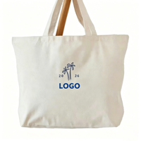 Sac fourre-tout écologique en toile vierge, thème plage, avec logo, idéal pour les souvenirs de vacances, les cadeaux, les boutiques, les courses et les courses quotidiennes