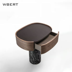 WBERT italiano minimalista Base de mármol natural de madera maciza mesa auxiliar de escritorio sala de estar dormitorio mesita de noche armario lateral - Product Image 3