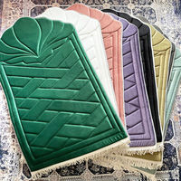 Tapis de Prière Musulman Rembourré Islamique Premium, Fin en Chenille Tissée, Ensembles de Tapis de Prière Turcs de Style Premium