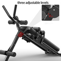 Máquina de Ejercicios Multifuncional de Acero para Moldear el Cuerpo, Tabla de Ejercicios Abdominales Plegable, Banco para Abdominales con Cuerda de Tracción