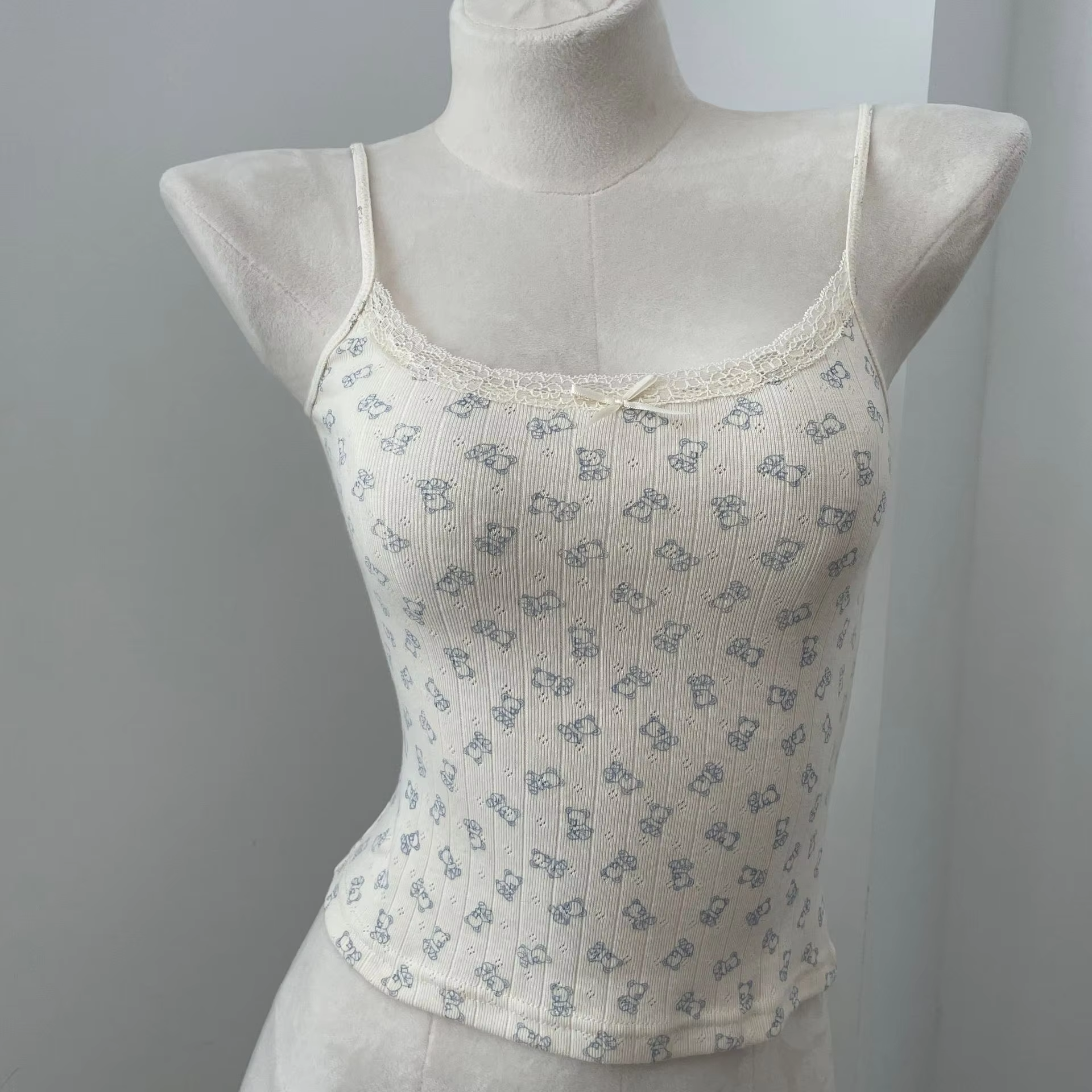 Apricot bottom with bear--vest