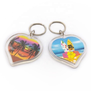 Wholesale Heart-Shaped Cartoon Style <b>Keychain</b> Custom Tourist Picture Souvenir in Acrylic Plastic Key Ring Accessories - Product Image 3
