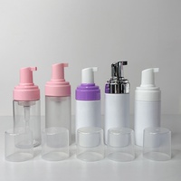 Botella Redonda de PET Plástico Negro Mate de 100ml 120ml con Bomba de Espuma, Envase Personalizado para Limpiador Facial y Champú