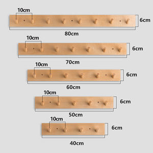 Usine <span class=keywords><strong>Spot</strong></span> rustique en bois de hêtre massif porte-manteau mural 3 à 6 crochets porte en bois de luxe cintres muraux - Product Image 1