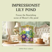 Jie Star X88059 Monet Water Lilies Painting Building Block Set Flower Art Model Brick Frame DIY Home Decor Gift