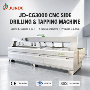 เครื่องจักรผลิตหน้าต่างและประตู JUNDE เครื่องเจาะ CNC แบบตั้งโต๊ะสำหรับงานอลูมิเนียม 6.2 กิโลวัตต์ - Product Image 5