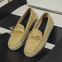 Chaussures décontractées basses noires à enfiler pour hommes en faux daim, avec soutien de la voûte plantaire, design de luxe, jetables, à ressort, prix bas