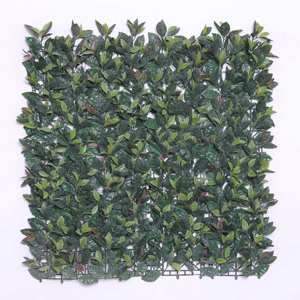 Panneau mural vert artificiel classique de 1x1m à très bas prix Stock à long terme Produit chaud Panneau mural en herbe de houx roux - Product Image 2