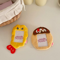 Porte-cartes photo en peluche Kawaii Fish Rice Ball, étui de protection pour carte de bus, sac pendentif, papeterie