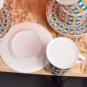 ถ้วยกาแฟเซรามิกและจานรองแบบจีน12ชิ้นของตกแต่งบ้าน - Product Image 6
