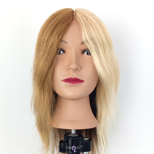 Cabeza de Maniquí de Alta Calidad para Entrenamiento con Cabello de 5 Colores, 100% Cabello Humano <span class=keywords><strong>Real</strong></span> para Peluquería, Corte, Tinte y Prácticas - Product Image 1