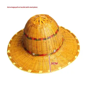 หมวกไม้ไผ่แบบแข็งเพื่อความปลอดภัยหมวกกันน็อคไม้ไผ่แบบไม่เจาะรูกันแดดระบายอากาศได้ดีในฤดูร้อน - Product Image 6