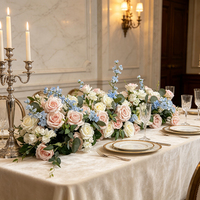 DKB Promotion : Chemin de table personnalisé en fleurs artificielles pour mariage, centre de table, décorations de mariage