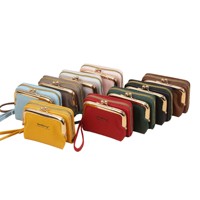 Dompet Resleting Kapasitas Besar Baellerry Kulit PU Berkualitas Tinggi, Dompet Lipat Tipis Modis untuk Wanita dan Remaja Putri, Tempat Kartu dan Uang Koin