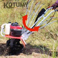 Motoculteur Rotatif Miniature à Essence Deux Temps, Outil de Jardin Agricole Multifonctionnel d'Extérieur