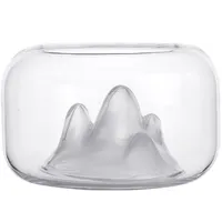 Aeofa-pecera con diseño de Fuji, recipiente de cristal transparente para pecera, creativa, de montaña, nieve
