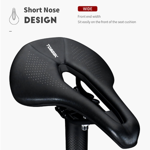 <span class=keywords><strong>Selle</strong></span> de vélo de route TOSEEK en cuir microfibre avec coque en nylon résistante et rails ronds de 7x7 mm pour une performance de amortissement dynamique - Product Image 6