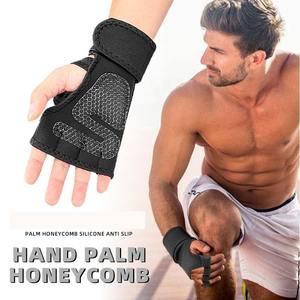 Nefes naylon yarı<span class=keywords><strong>m</strong></span> parmak spor eldiven için Unisex kaymaz palmiye desteği için ağırlık kaldırma bisiklet spor açık - Product Image 4