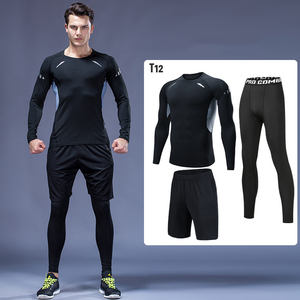 Ropa Deportiva de Entrenamiento Personalizada para Hombre, Conjunto Deportivo de Compresión de 3 Piezas, Conjuntos de Fitness para <span class=keywords><strong>Gimnasio</strong></span> - Product Image 1