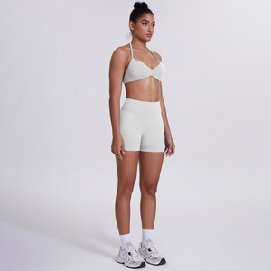 Nuovo Arrivo: Set Yoga 2 Pezzi all'Ingrosso, Leggero ed Elastico, <span class=keywords><strong>Reggiseno</strong></span> <span class=keywords><strong>Sportivo</strong></span> e Pantaloncini da Allenamento <span class=keywords><strong>Taglie</strong></span> Forti per Donne - Product Image 6