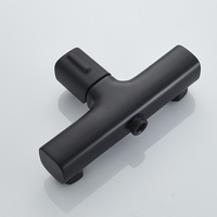 Robinet de douche et de baignoire monocommande Momali, nouveau design, noir mat, style contemporain, céramique polie