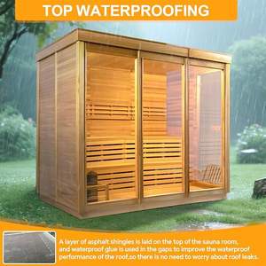 Sauna traditionnel canadien en cèdre pour 2 à 4 personnes, sauna à vapeur d'extérieur en coin avec poêle de chauffage interne TOULE 220V/6 KW - Product Image 5