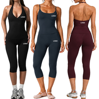 Ensemble 3 pièces de débardeurs et capris pour femmes, comprenant un haut dos nu, idéal pour le sport, le yoga et le fitness, Guangzhou