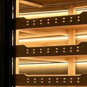 Armoire à <span class=keywords><strong>vin</strong></span> en bois à cadre noir avec éclairage LED, présentoir à whisky, contrô<span class=keywords><strong>le</strong></span> de l'humidité, <span class=keywords><strong>pour</strong></span> cave à <span class=keywords><strong>vin</strong></span> et stockage en cave - Product Image 4
