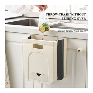 Big Hanging dust bins plastic Kitchen Cabinet Door wall mounted waste bin garbage rubbish bin foldable trash can