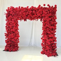 NINI Großhandel Quadratischer Künstlicher Seiden-Blumenbogen Handgefertigte Hochzeitsdekoration Hochwertige Rote Rosen für Hotel, Hochzeit, Festival und Party