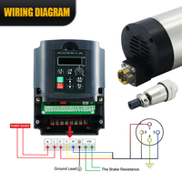 110V 220V 380V 65mm 24000RPM ER11 Collet Berpendingin Udara 1.5KW CNC Spindle Kit dengan VFD Mesin Bubut