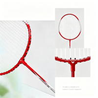 Raqueta de Bádminton de Alta Potencia 3U de Fibra de Carbono Compuesta Superior con Junta en T Integrada, Baja Resistencia al Aire y Empuñadura Profesional de PU